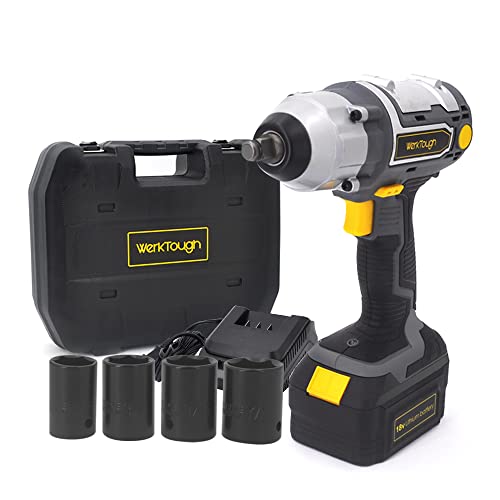 werktough 18/20V IW03 Cordless Impact Wrench Lion Battery 1/2” Electric Impact Wrench Battery Charger Included …