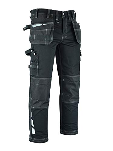 MS9 Mens Work Cargo Combat Holster Pockets Tactical Working Work Trouser Trousers Pants Jeans Black